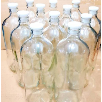 Botol Kaca Beling 1 Liter + tutup plug baru/botol jamu/ botol beling