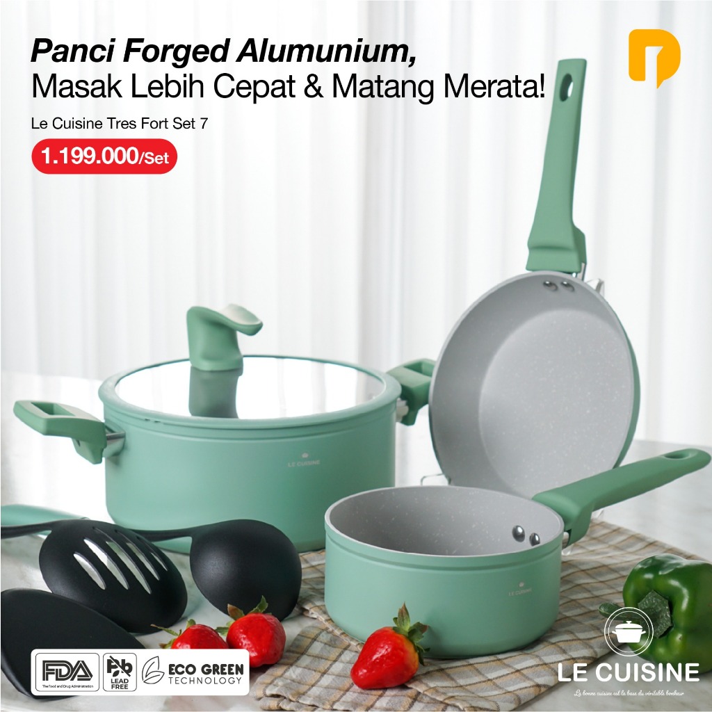 Panci Set Anti Lengket Hijau Cookware Le Cuisine