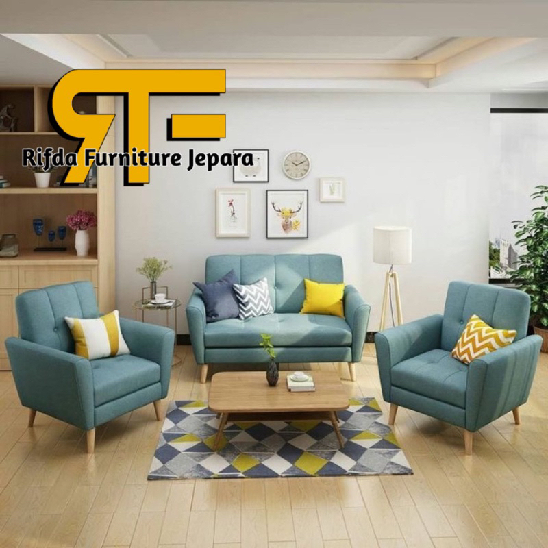 set kursi sofa tamu retro blue ocean jati (kursi tamu jati,sofa jati,kursi tamu murah )