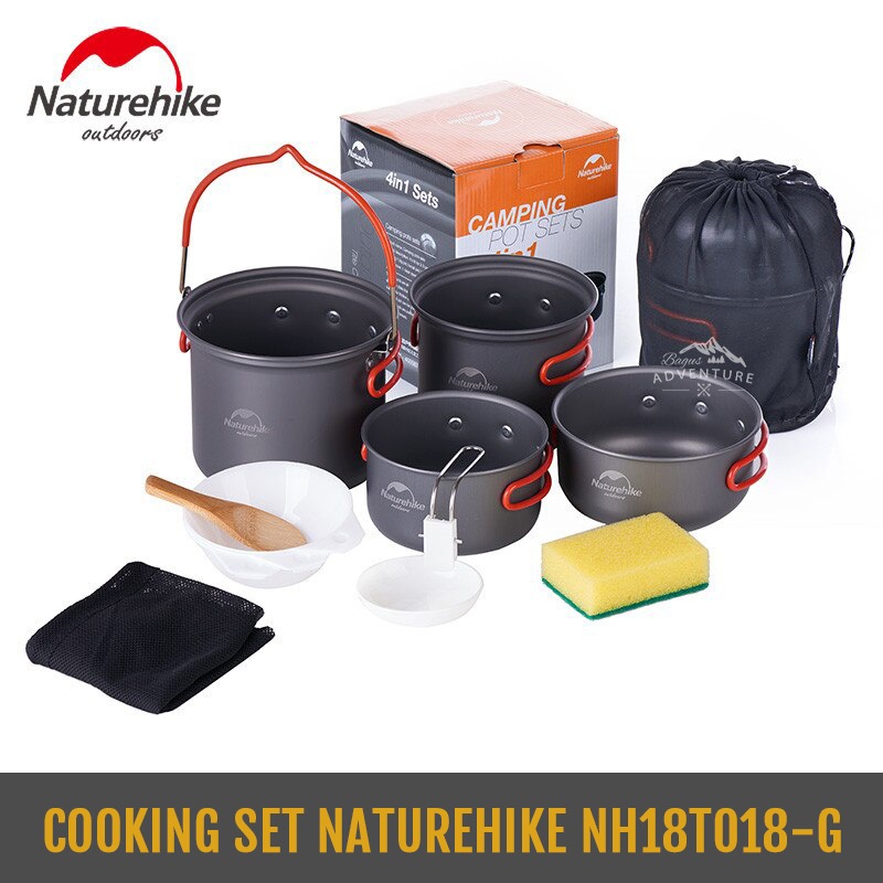 COOKING SET NATUREHIKE NH18T018-G ALAT MASAK CAMPING