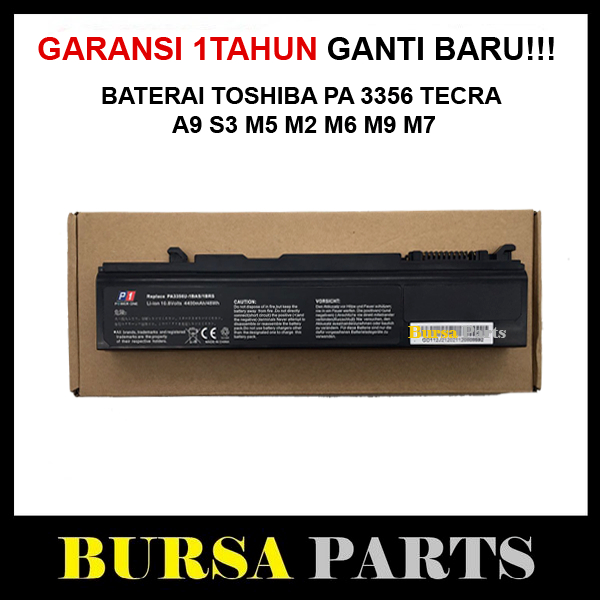 Baterai Laptop Toshiba Portege 3356 PA3356 M300 M500 S100