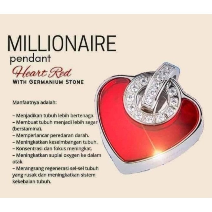terbaru  kalung pendant heart red original mci / kalung kesehatan