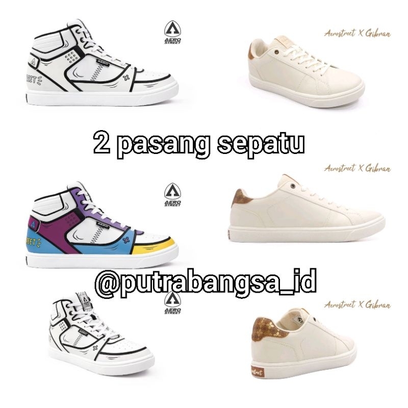 (2 Pasang) Sepatu Limited Edition Aerostreet 2d High Change Color & Aerostreet x Gibran