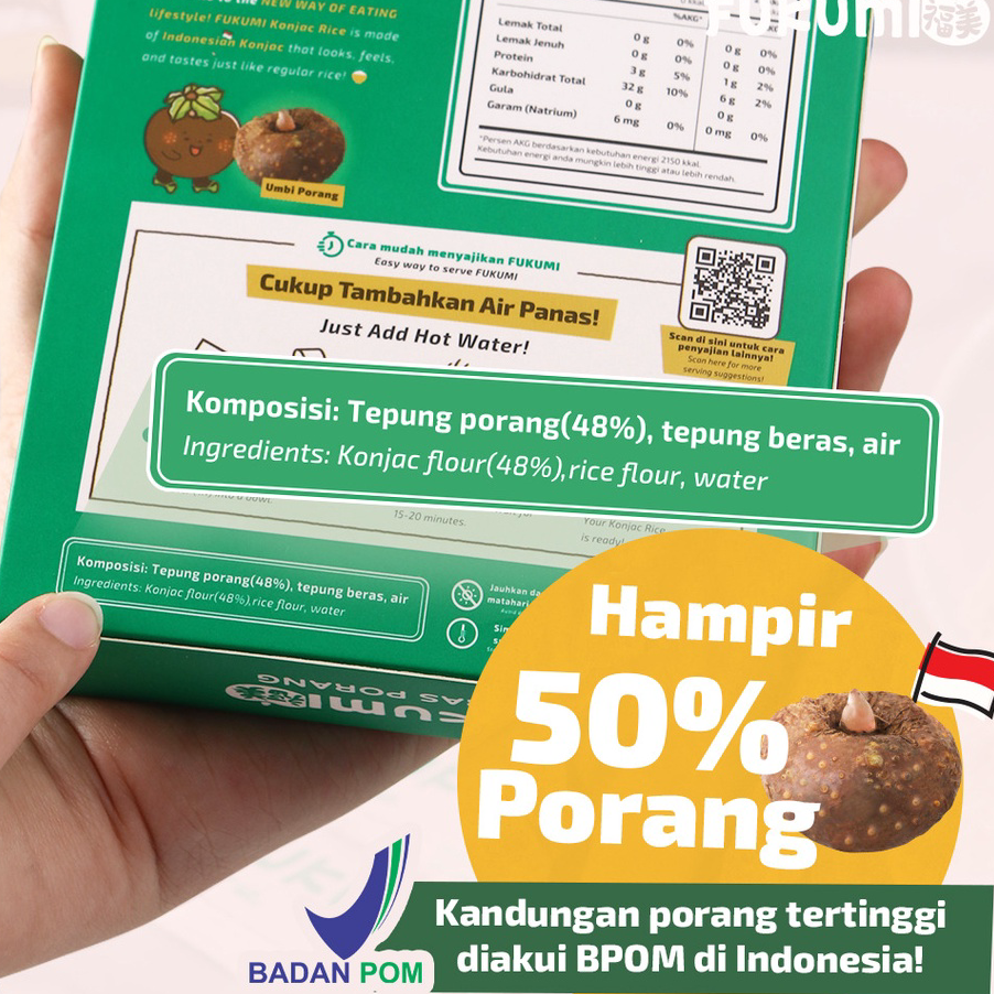 

DCNY5202 5.5 COD FUKUMI BERAS PORANG BOX SACHET - Fukumi Shirataki Beras Konjac Rice Diet isi 7 sachet x @40gr