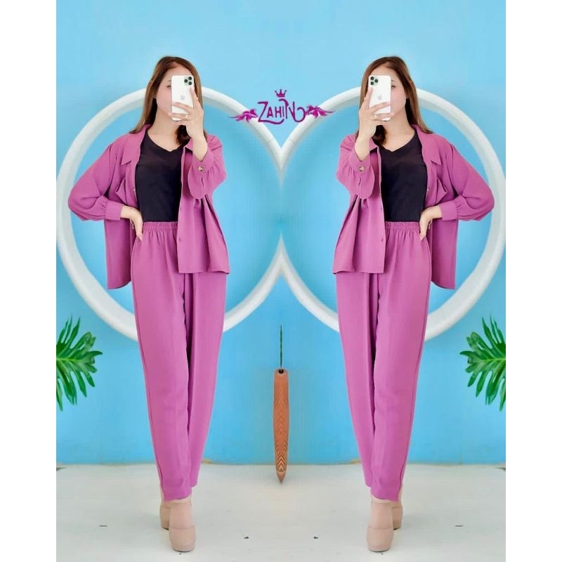 Setelan celana crop saku Ori zahin