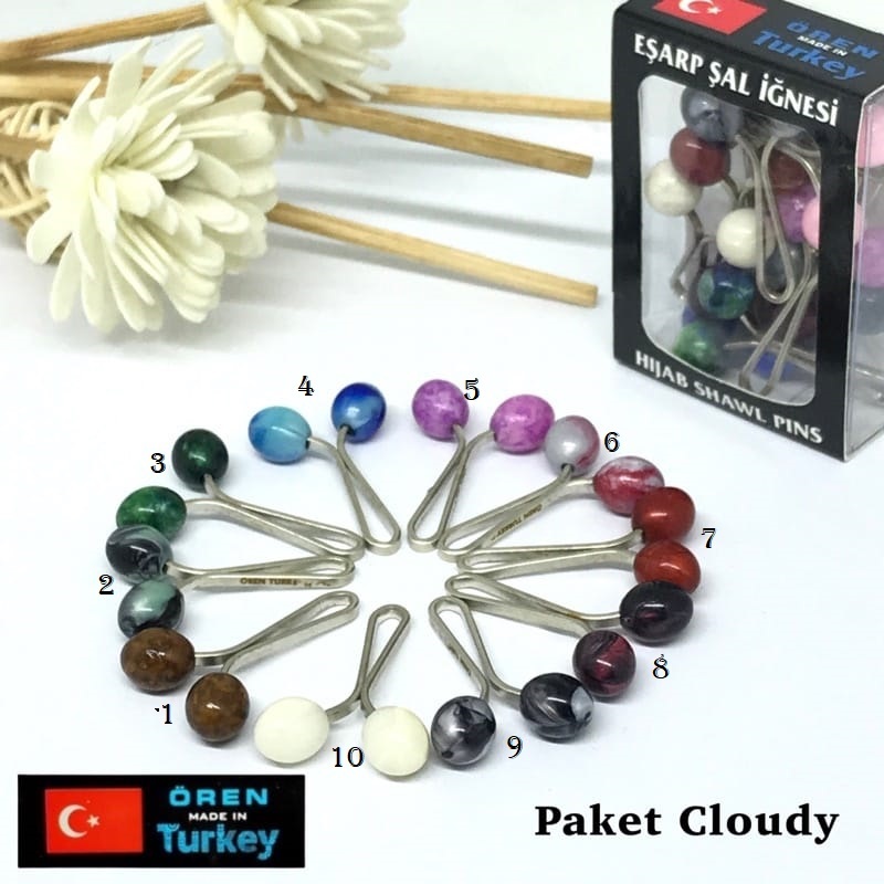 KLIP JILBAB TURKI - pins hijab  import ori