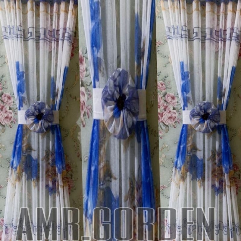 Gorden jendela minimalis motif bunga/Gorden jendela kupu kupu/Gorden jendela rumah