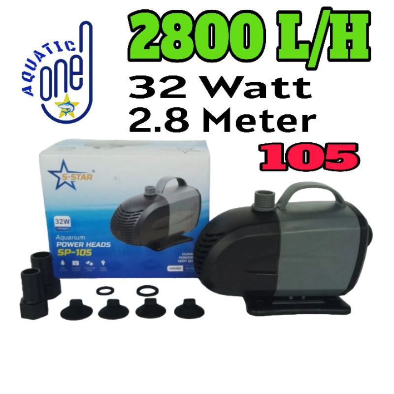 S-STAR SP-105   : mesin pompa Star sp 105 filter celup submersible waterpump kolam aquarium water pu