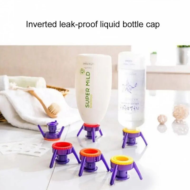 3 PCS Tutup Botol Terbalik Tutup Cairan Terbalik Anti Bocor Set Tutup Cair Dudukan Tahan Bocor Dapur Bumbu Botol