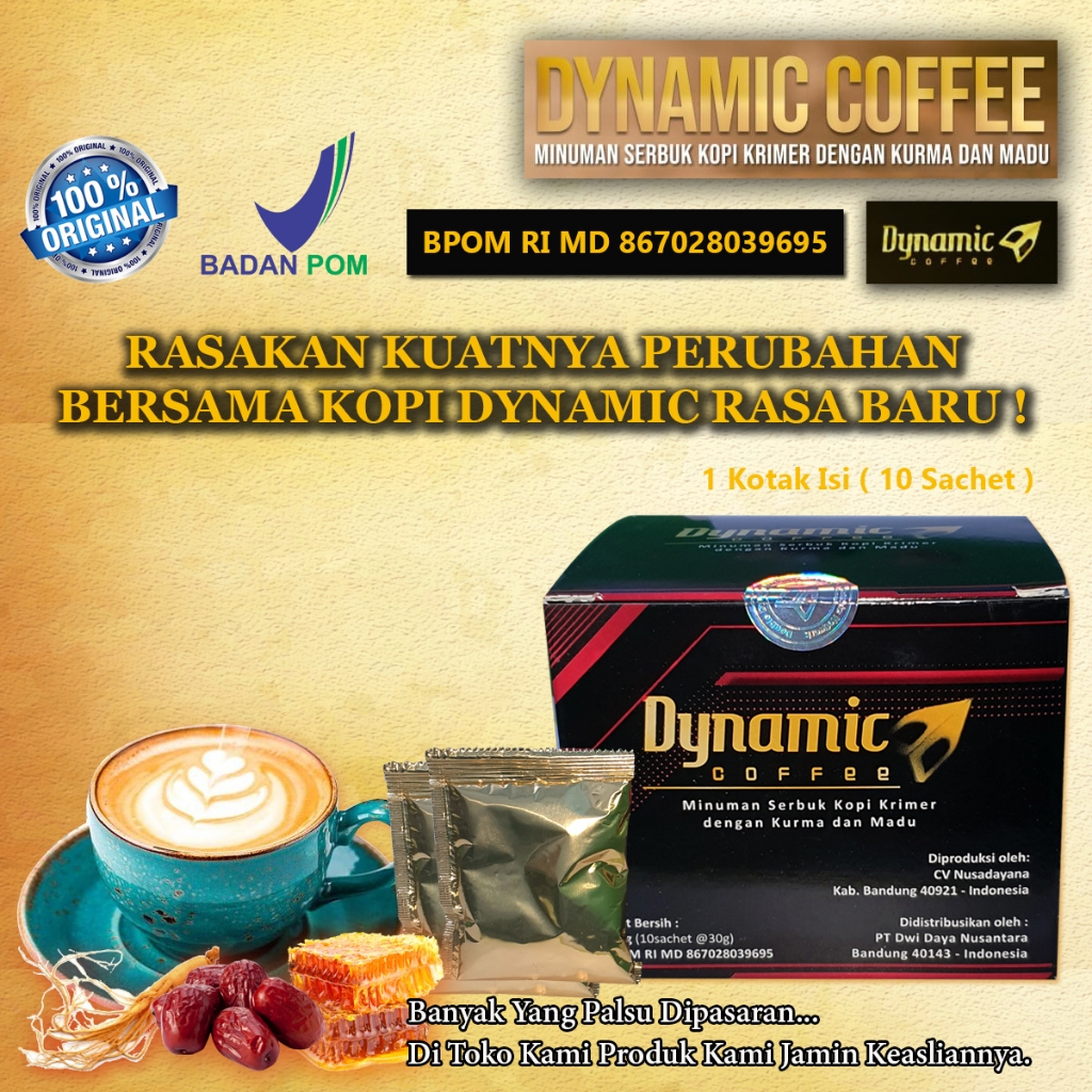 

Dynamic Coffe 10 Sachet @ 30 Gr Asli