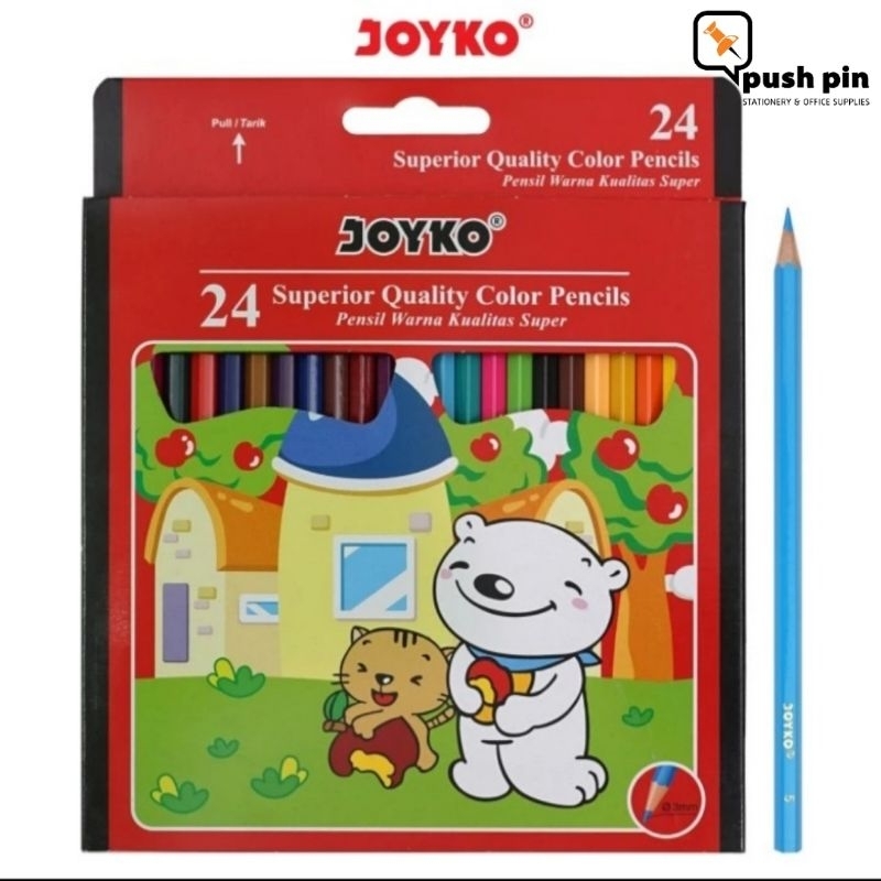 

Joyko Pensil Warna Superior Quality Color Pencils Hexagonal Grip PB CP-24PB 24 warna