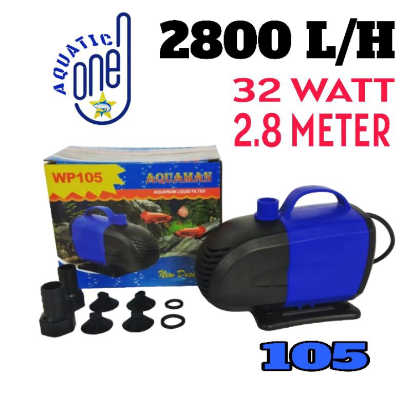 AQUAMAN WP-105   : mesin pompa filter celup aquarium waterpump akuarium ph water pump kolam hidropon