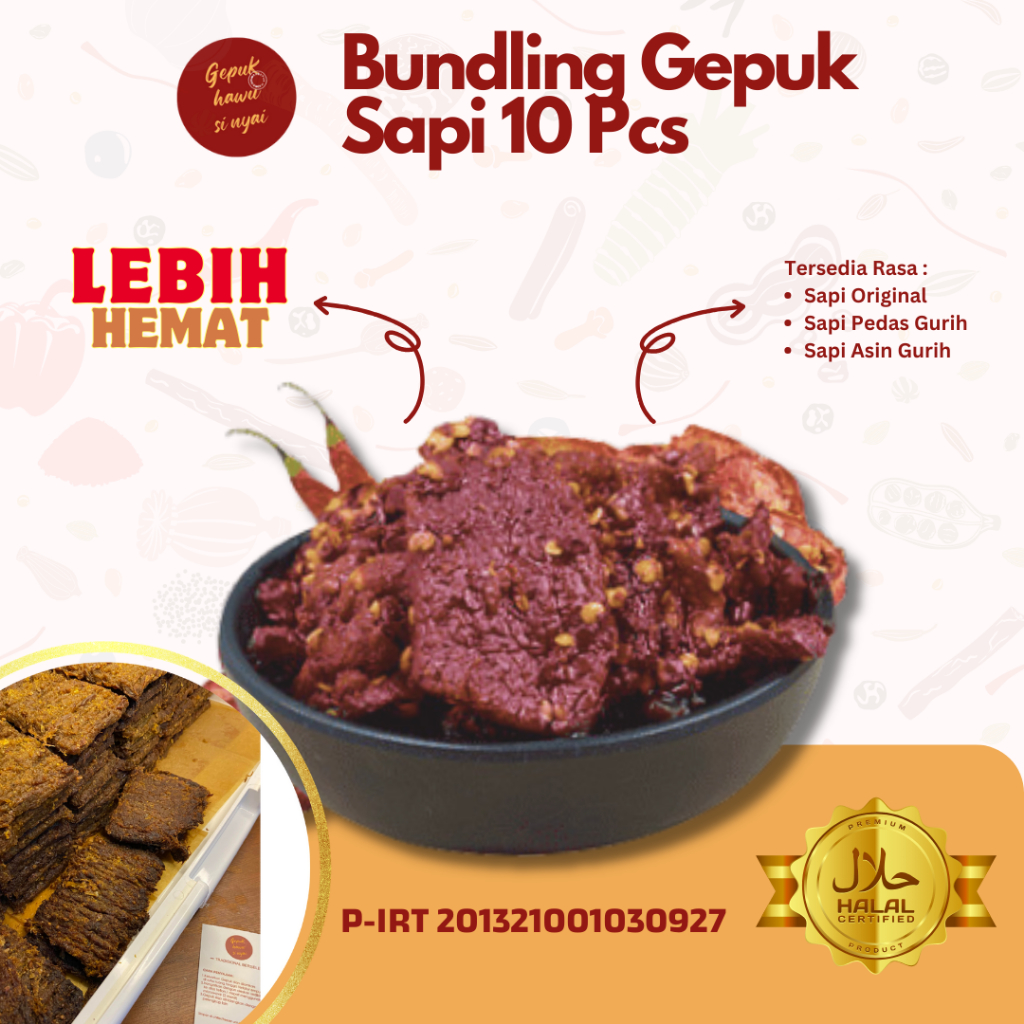 

(10 Pcs) BUNDLING Gepuk Sapi Tradisional Organik Siap Saji