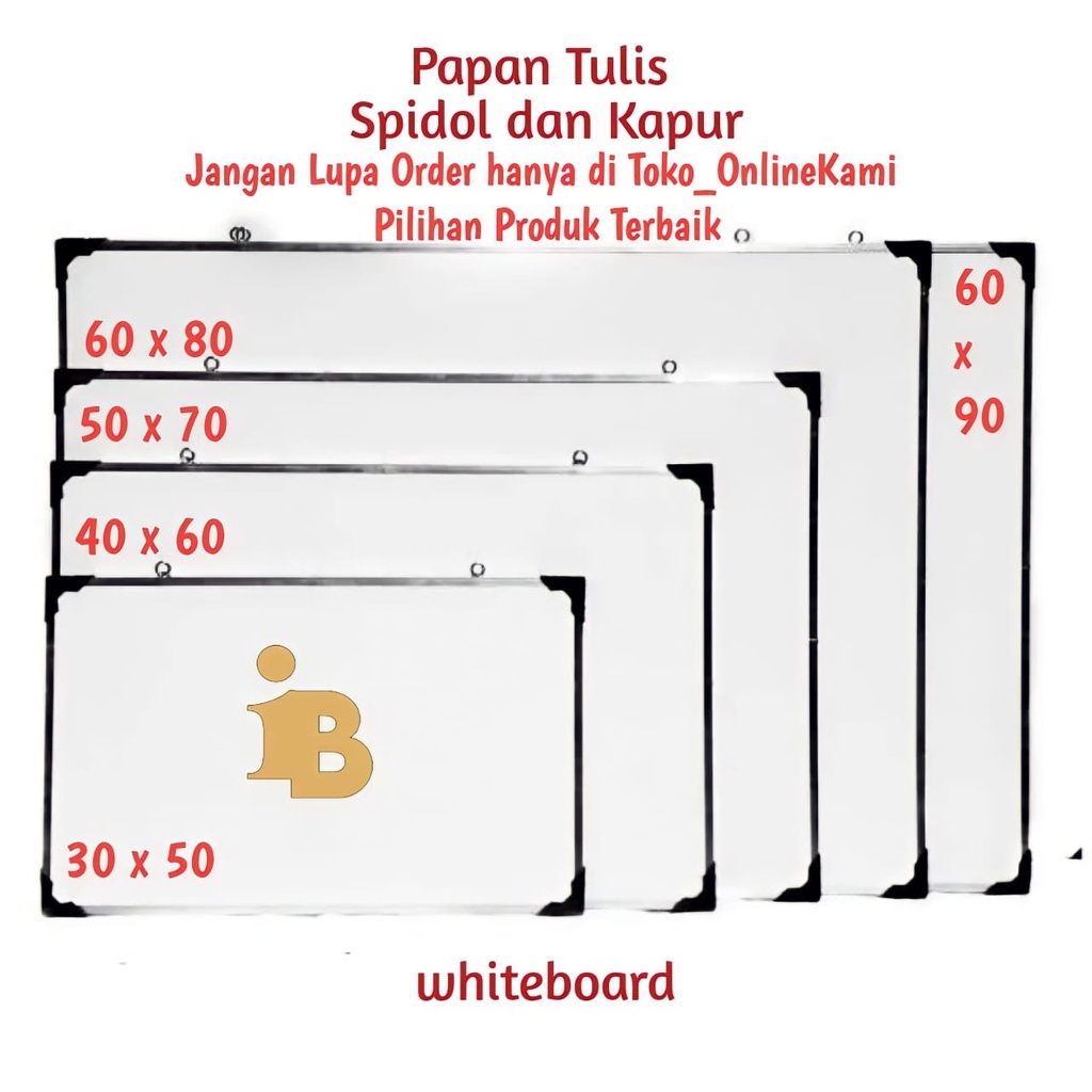 

Papan Tulis 60x90cm Spidol dan Kapur Whiteboard / Blackboard Ukuran 60x90cm