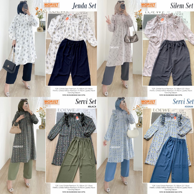 MORIST Setelan wanita Crinkle Motif Setelan Wanita Crinkle Premium Terbaru kekinian Muslim