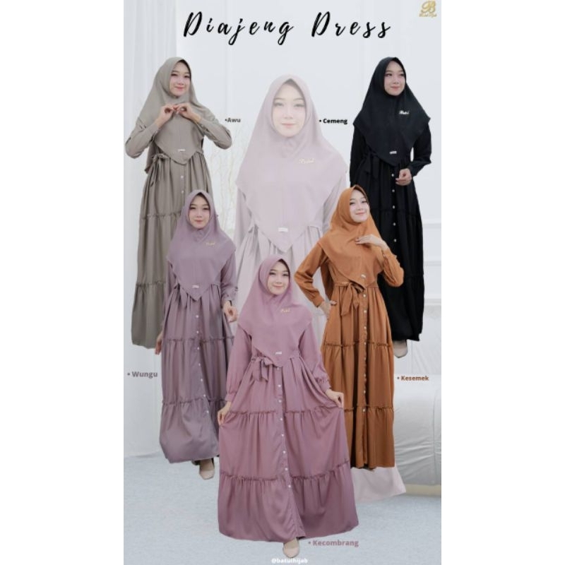 Moslem Ori Gamis Busui Friendly Polos Samira Twill Diajeng Dress By Batul Hijab (Ready Please Ceksto