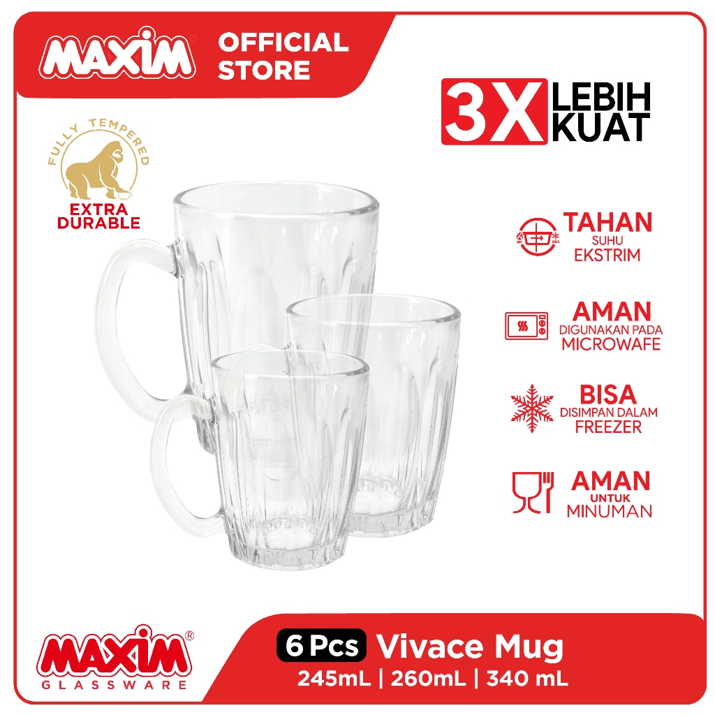 Maxim Gelas Kaca Besar Lusinan 6pcs 260ml