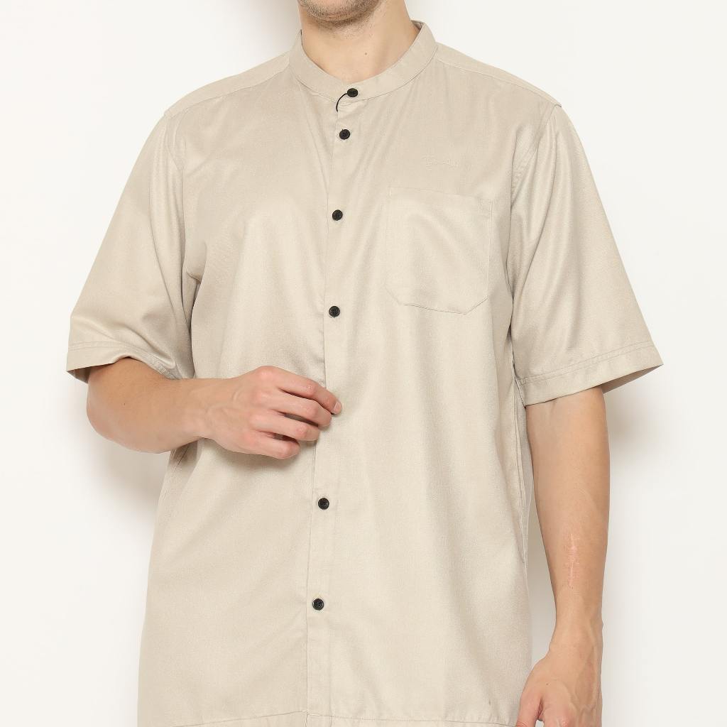 Binauf kemko short sleeve Luke full button / kemeja koko pria lengan pendek - Khaki