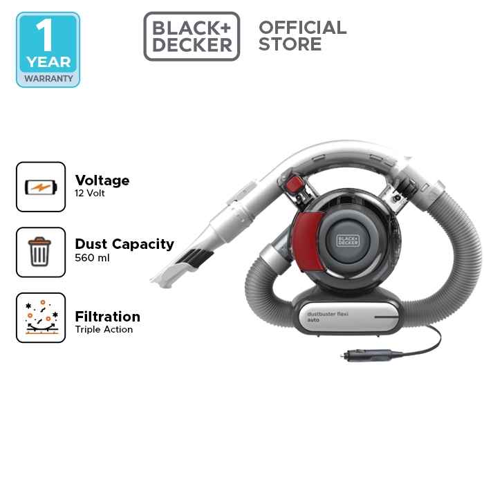 Black+Decker Dustbuster Vacuum Cleaner Mobil Flexi DC 12V PD1200AV-B1