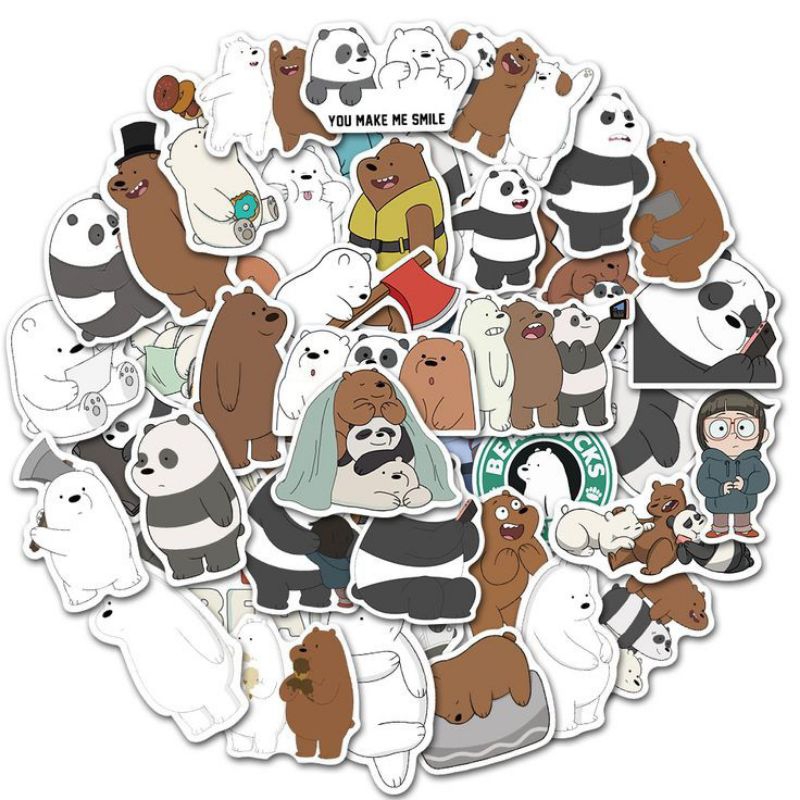 

20pcs stiker We bare bears stiker aesthetic dekorasi lucu