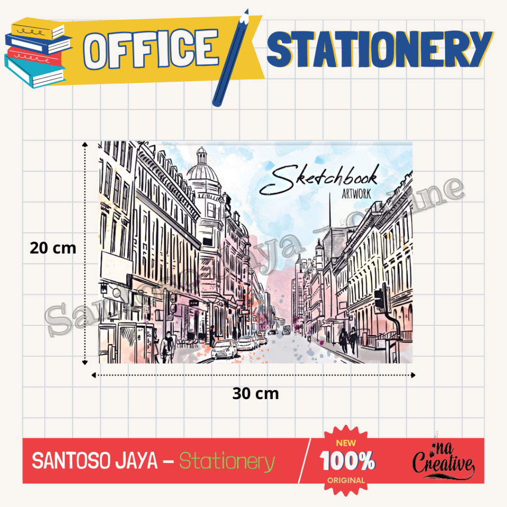 

Sketch Book A4 INA CREATIVE - Buku Sketsa 25 Lembar 20x30 cm