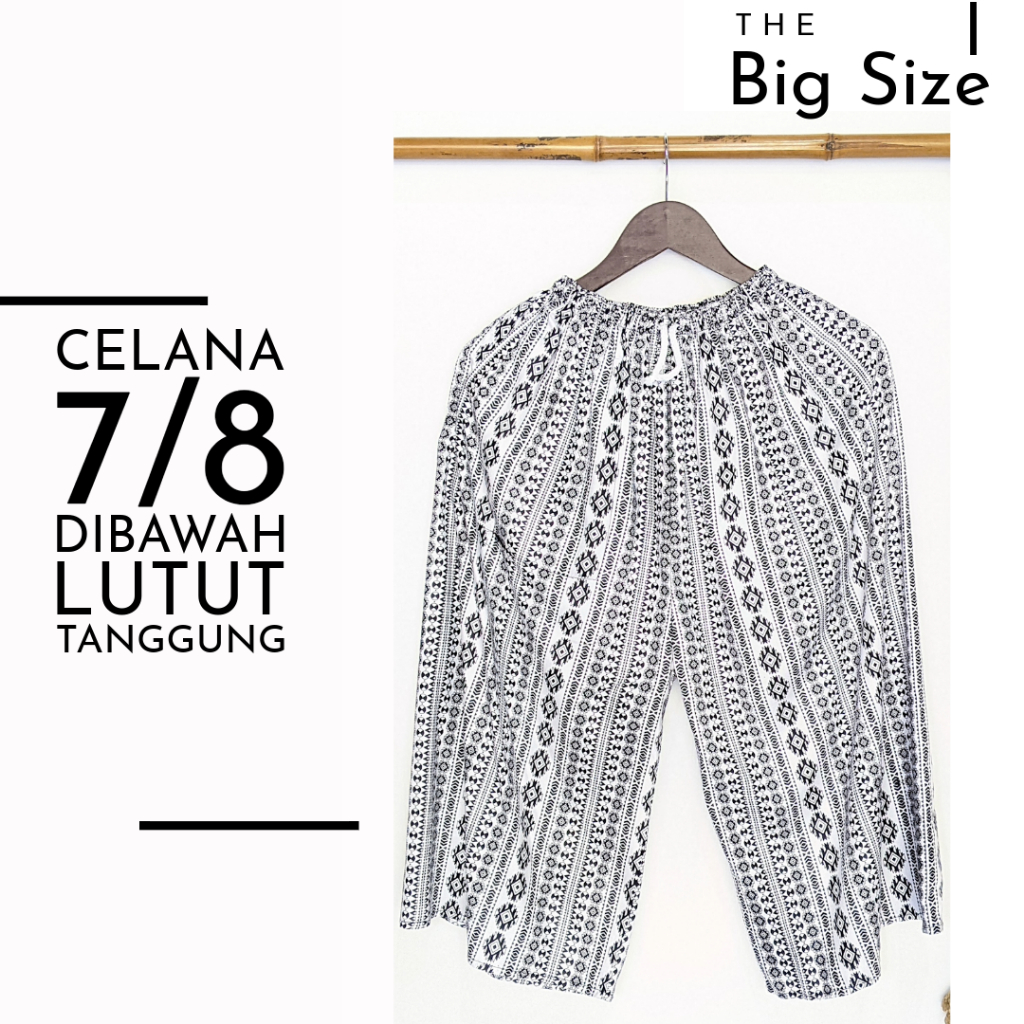 Celana Kulot Pendek 7/8 Jumbo Dibawah Lutut Big Size Bahan Rayon Nyaman Dipaka Murah Kolor Pria Wani