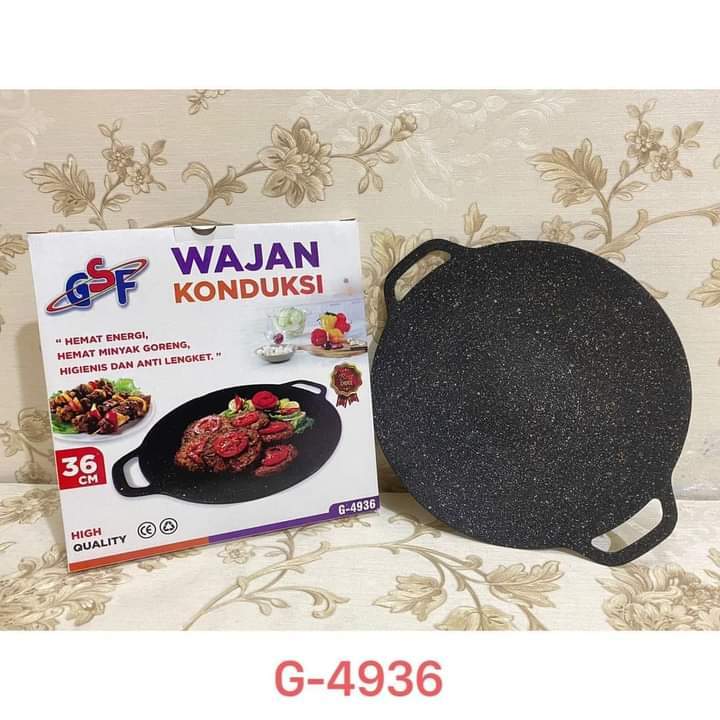 WAJAN KONDUKSI GSF G-4936 / WAJAN KONDUKSI 36CM GSF 4936 / WAJAN KONDUKSI ALAT PANGGANGAN BBQ BARBEQUE MULTIGUNA GRILL PAN ANTI LENGKET / WAJAN KONDUKSI 36 CM / WAJAN SERBAGUNA ANTI LENGKET / WAJAN GRILL PAN BBQ ANTI LENGKET / WAJAN KONDUKSI 36CM ANTI LEN