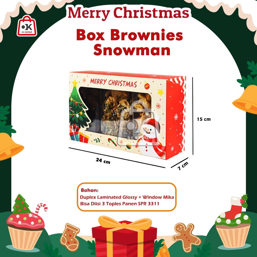 

Box Natal Brownies Snowman / Dus Kado Natal Christmas (1 pcs)