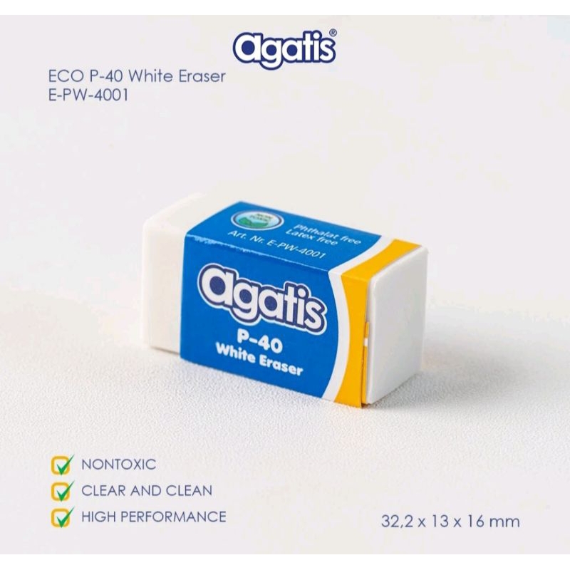

ERASER AGATIS/PENGHAPUS MEREK AGATIS P-40 KECIL (ISI 5 BIJI)