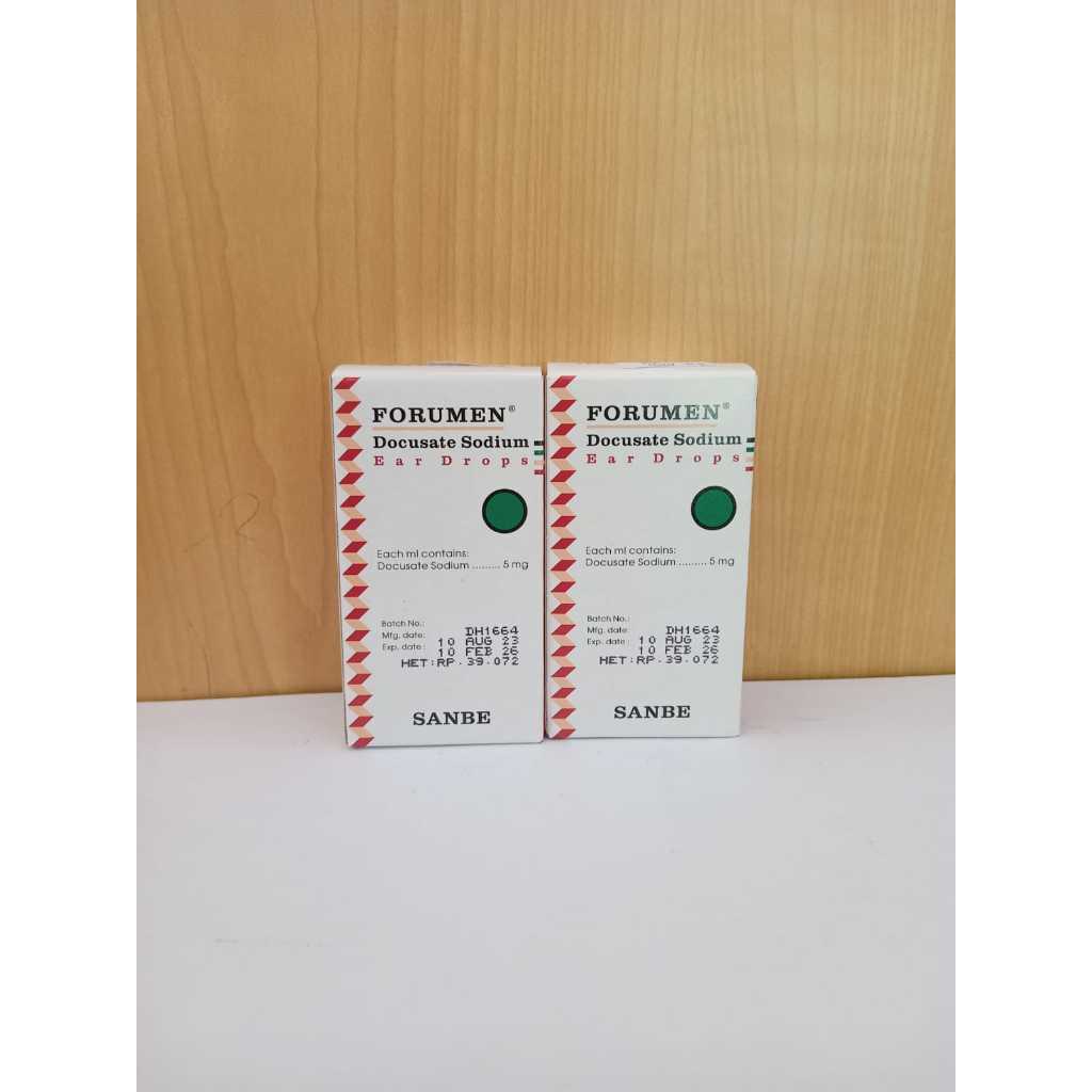 FORUMEN TETES TELINGA MENGANDUNG NATRIUM DOKUSAT 5 MG UNTUK MENGELUARKAN KOTORAN TELINGA