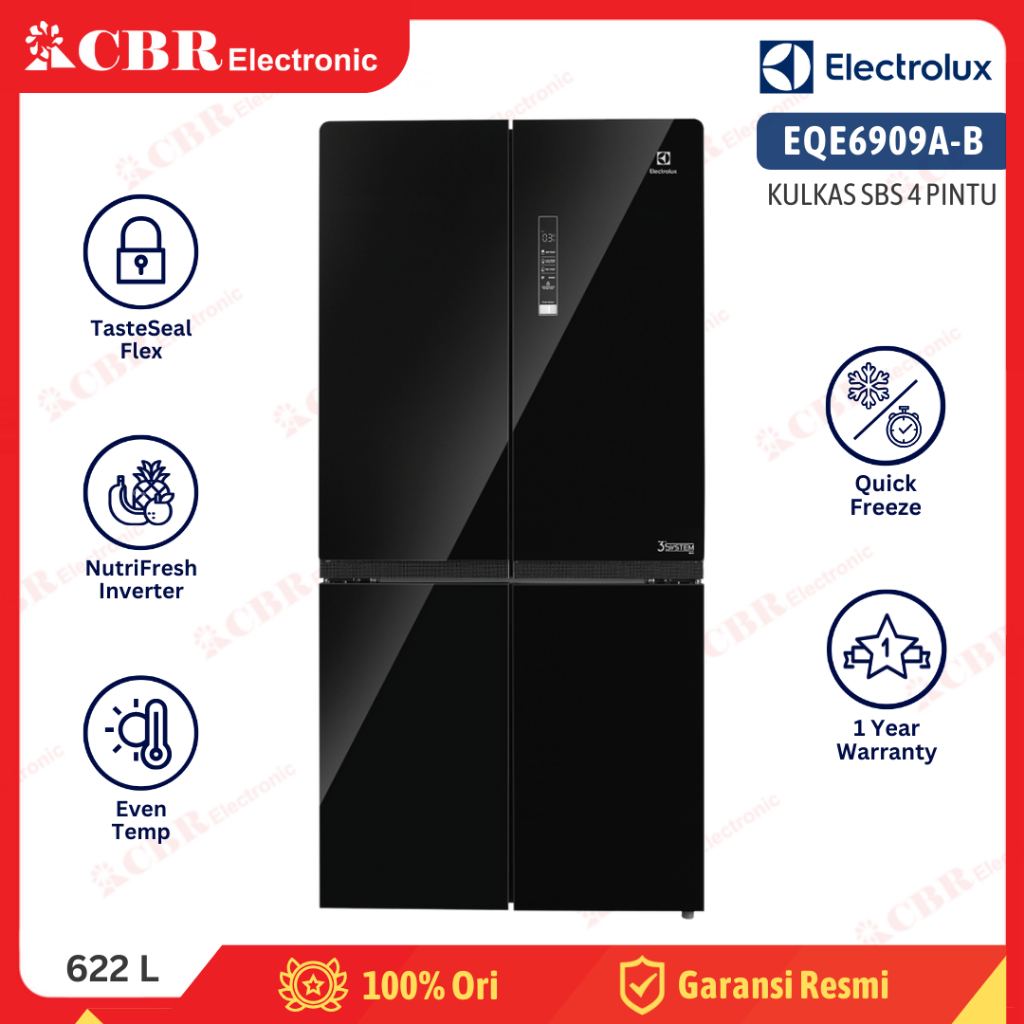 Kulkas ELECTROLUX Side By Side 4 Pintu EQE6909A-B / 622 L