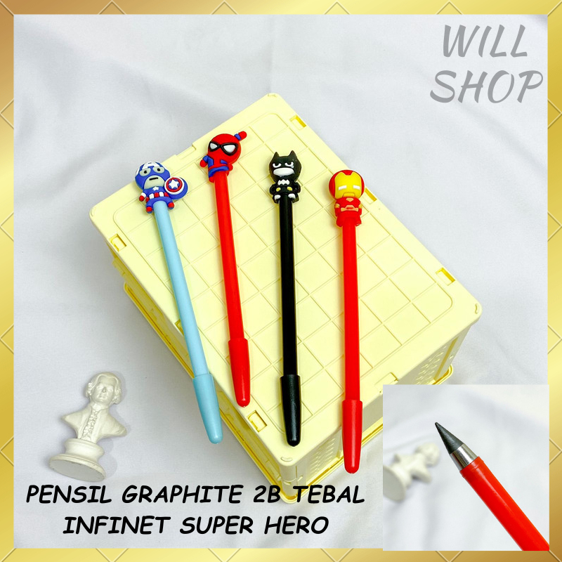 

PENSIL GRAPHITE 2B TEBAL INFINET SUPER HERO / PENSIL GRAPHITE 2B PENSIL TEBAL HITAM ALAT TULIS SEKOLAH TERBARU BISA GROSIRAN HARGA TERMURAH BISA COD