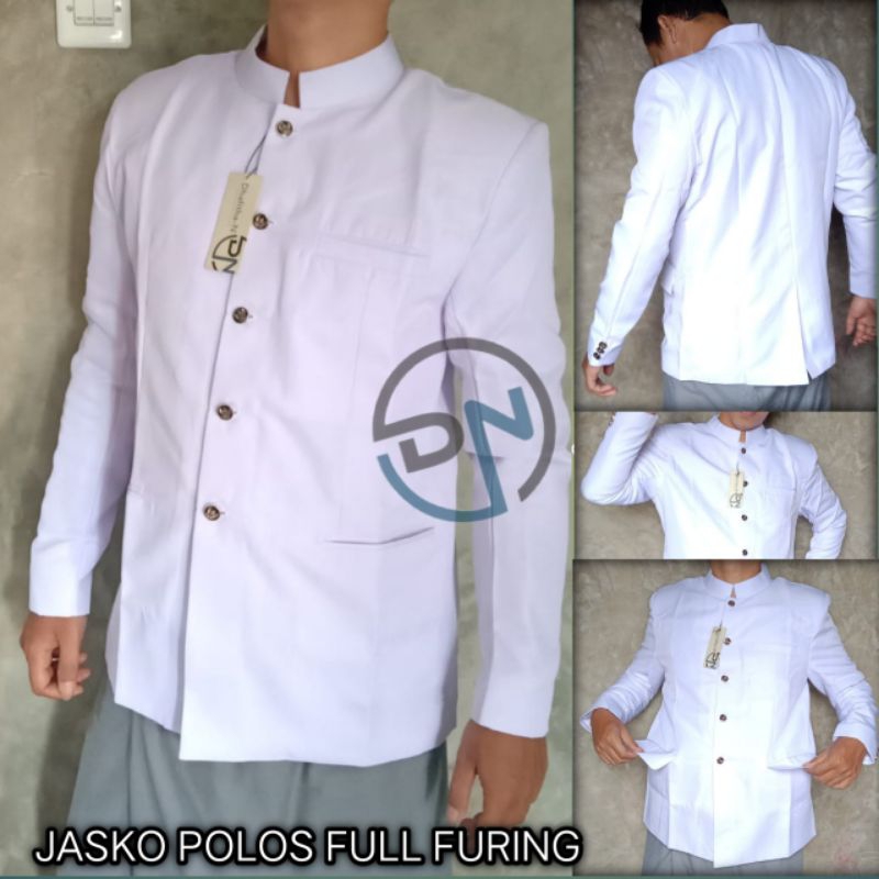 JASKO PUTIH POLOS JAS MANDARIN PRIA WARNA PUTIH / JASCO / JAS KOKO / JAS SHANGHAI LAKI-LAKI BAHAN HI