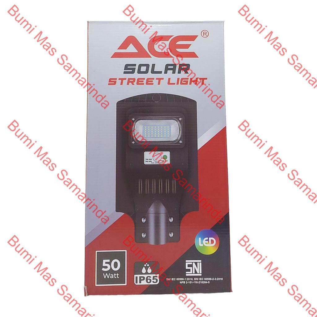 ACE LAMPU JALAN SOLAR PANEL LED 50 WATT / SOLAR STREET LIGHT IP65 50 W