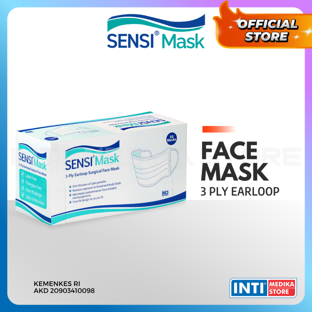 SENSI - Masker Earloop Sensi 3 Ply | Masker Karet Sensi | Masker Sensi
