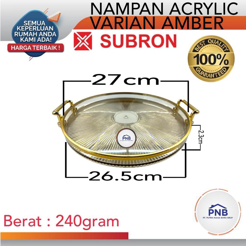 SUBRON Nampan Plastik Bulat Kotak Persegi Aesthetic Transparan Tray