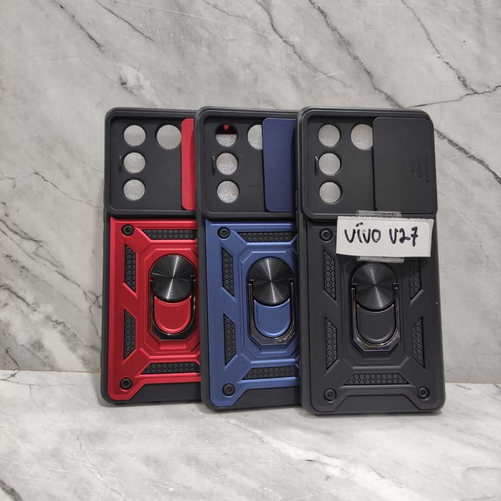 Case Armor Transformer Slide + Ring Vivo V27 5G V27 Pro V27E Y02 Y15S Y01 Y16 - Dayani_Store1