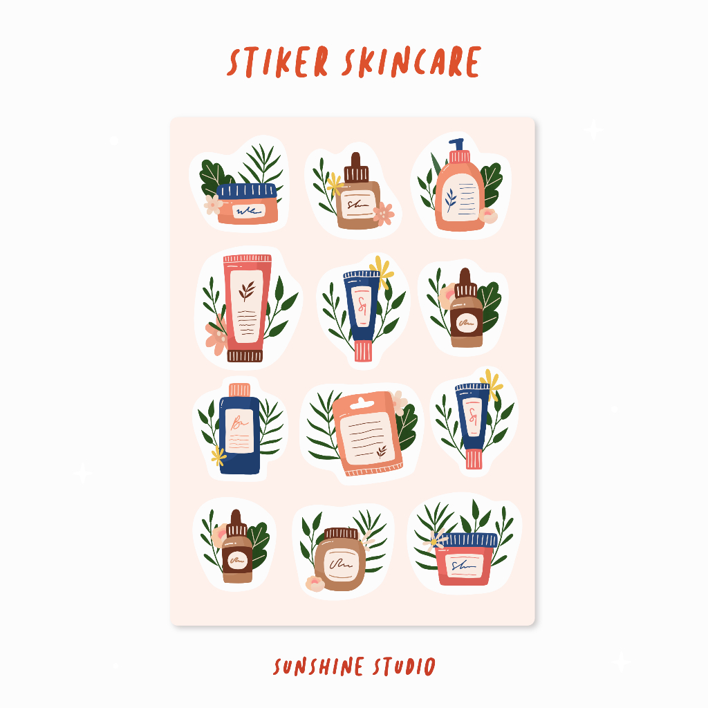 

[Sunshine] Stiker Tema Skincare Bodycare Selfcare| Stiker Muslimah Aesthetic Sticker untuk Scrapbook Diary Jurnal HP Laptop Tumblr Minuman | Waterproof Vinyl Anti Air