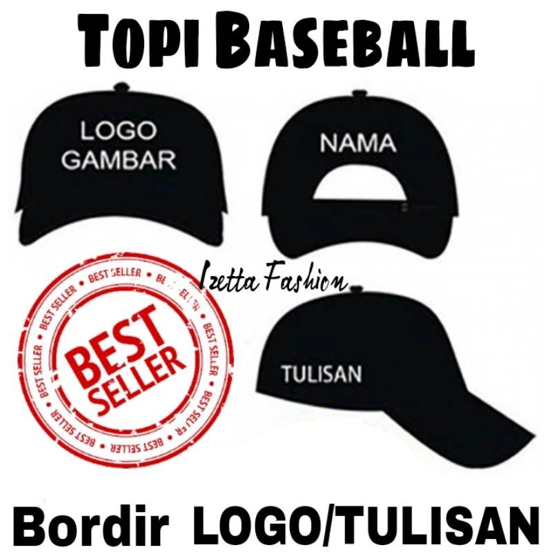 TOPI CUSTOM BORDIR LOGO DAN TULISAN TOPI BASEBALL BAHAN RAFEL DENIM TEBAL