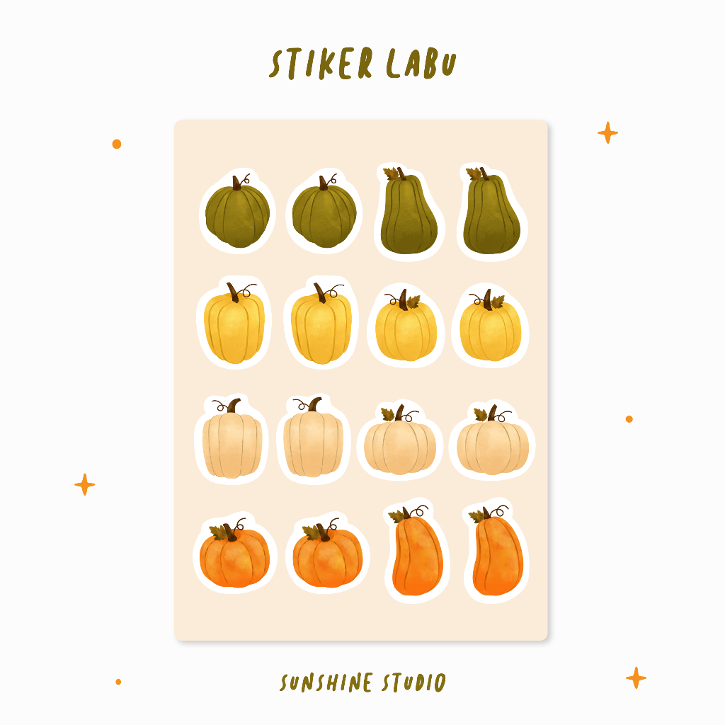 

[Sunshine] Stiker Labu / Pumpkin untuk Jurnal | Stiker Muslimah Aesthetic Sticker untuk Scrapbook Diary Jurnal HP Laptop Tumblr Minuman | Waterproof Vinyl Anti Air