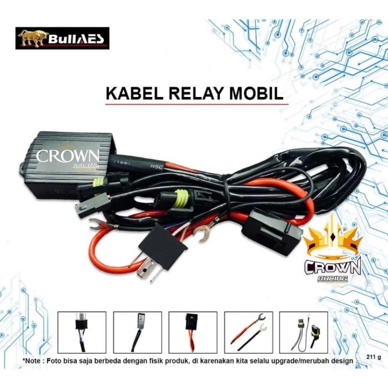 Kabel Relay Lampu Utama Depan Set AES Mobil HID Biled Universal