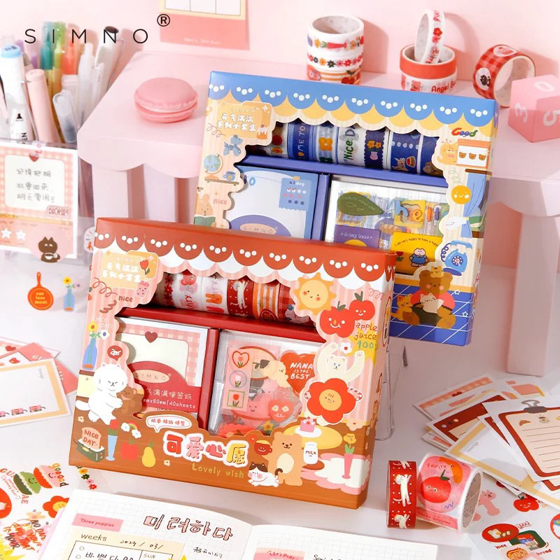 

sticker washi tape selotip set karakter lucu anak beruang binatang