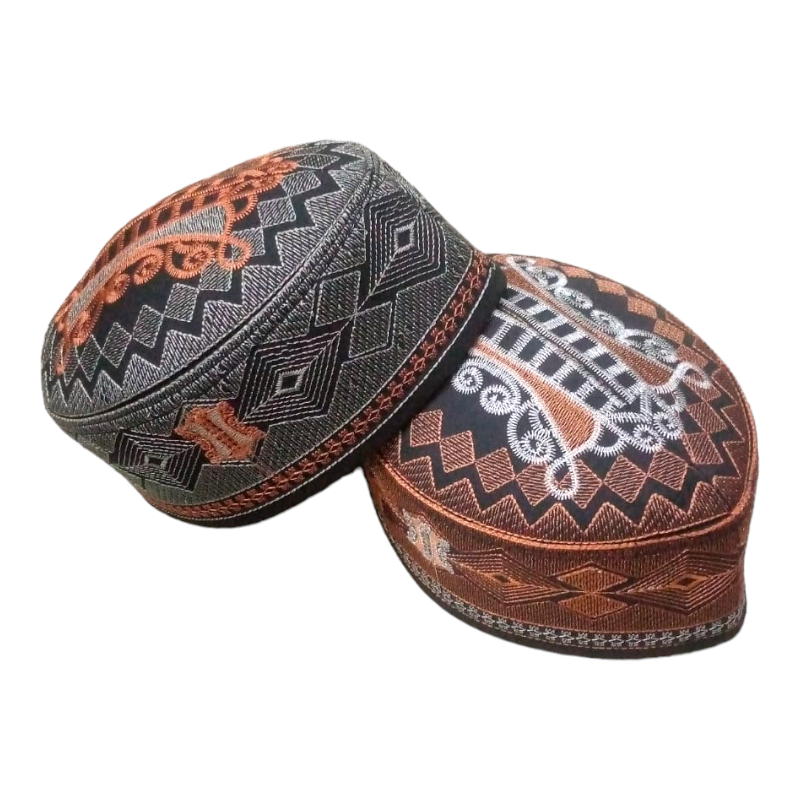 Peci Kopiah Malaysia Trompah Songkok Bordir Motif Logo Pintu Aceh