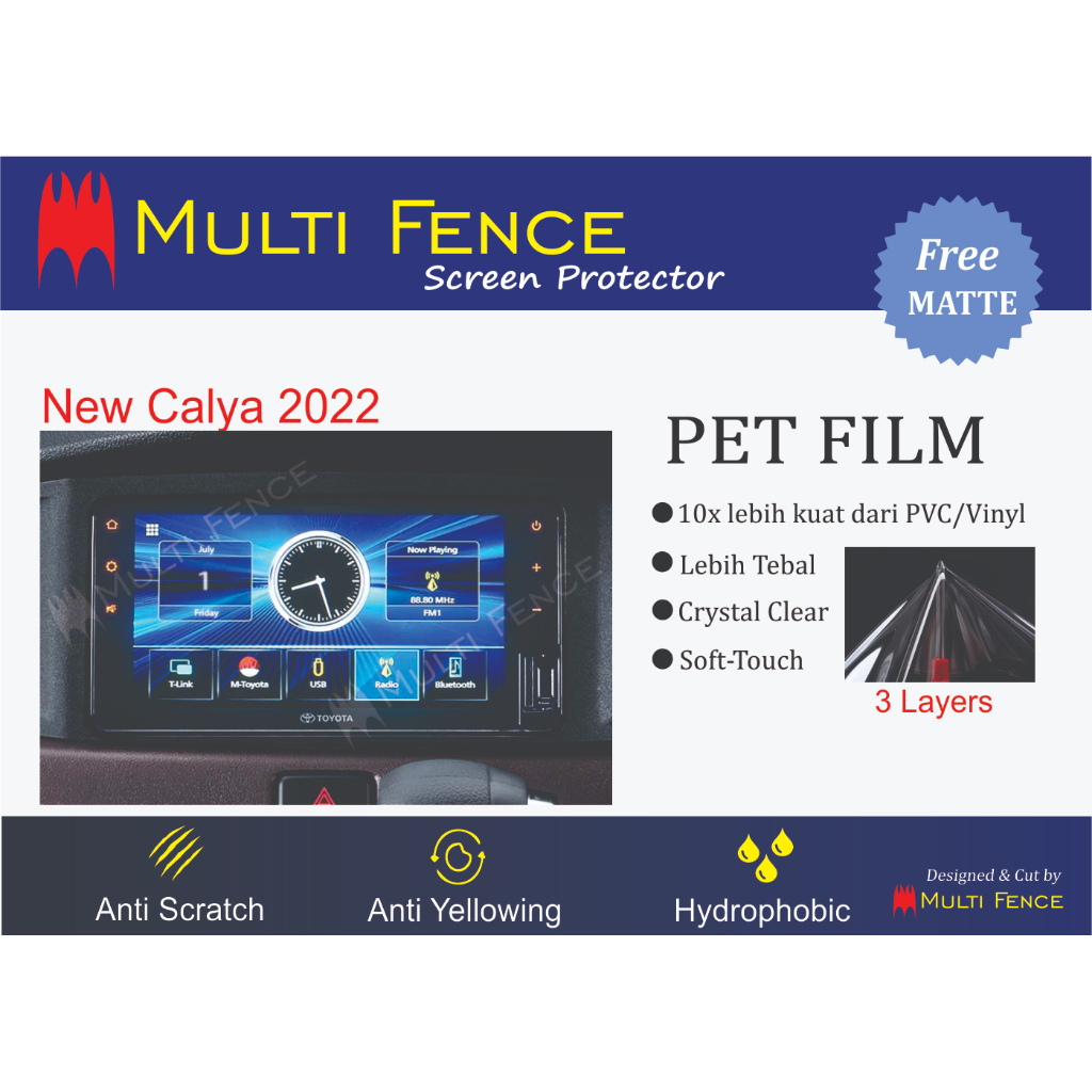 Anti Gores Head Pelindung Layar Head Unit Mobil New Calya Facelift 2022 Anti Gores Unit New Calya Fa