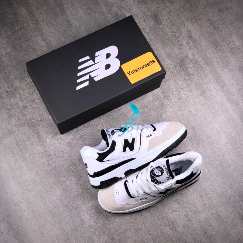 Sepatu Sneakers NB New Bal*nce 550 White Black