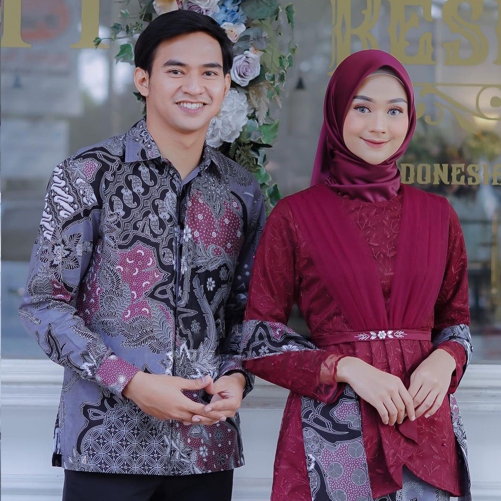 BATIK NAFASTORE set kebaya couple Alina Baju pesta kondangan lamaran wisuda ootd sarimbit baju coupl