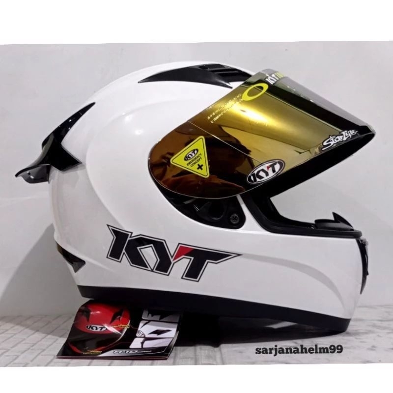 KYT R10 SOLID PAKET GANTENG HELM FULL FACE - WHITE ( PUTIH)