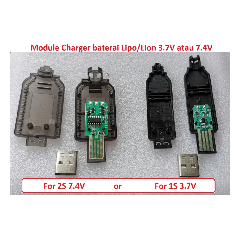 Module USB Charger casan baterai Lipo Lion 18650 1S 3.7V 3.7Volt 2S 7.4V 7.4