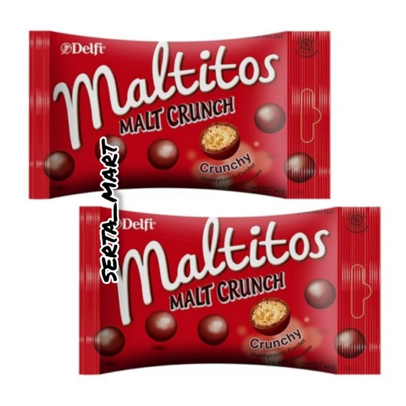 

Delfi Maltitos Biskuit Malt Crunch Cokelat 30gr - Delfi Chocolate Maltitos