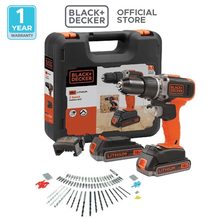 Black & Decker BCD704K-B1 Bor Impact Baterai 20V Kit Box Set